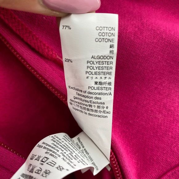 GAP Pink Full Zip Logo Sweatshirt Hoodie Pockets - Picture 4 of 6